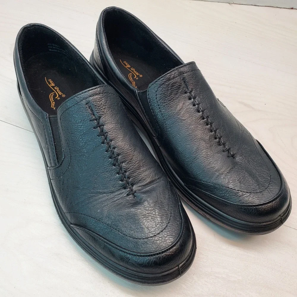 Easy Street Comfort Way Women Black Slip On Loafer Shoes‎ Size 10 M